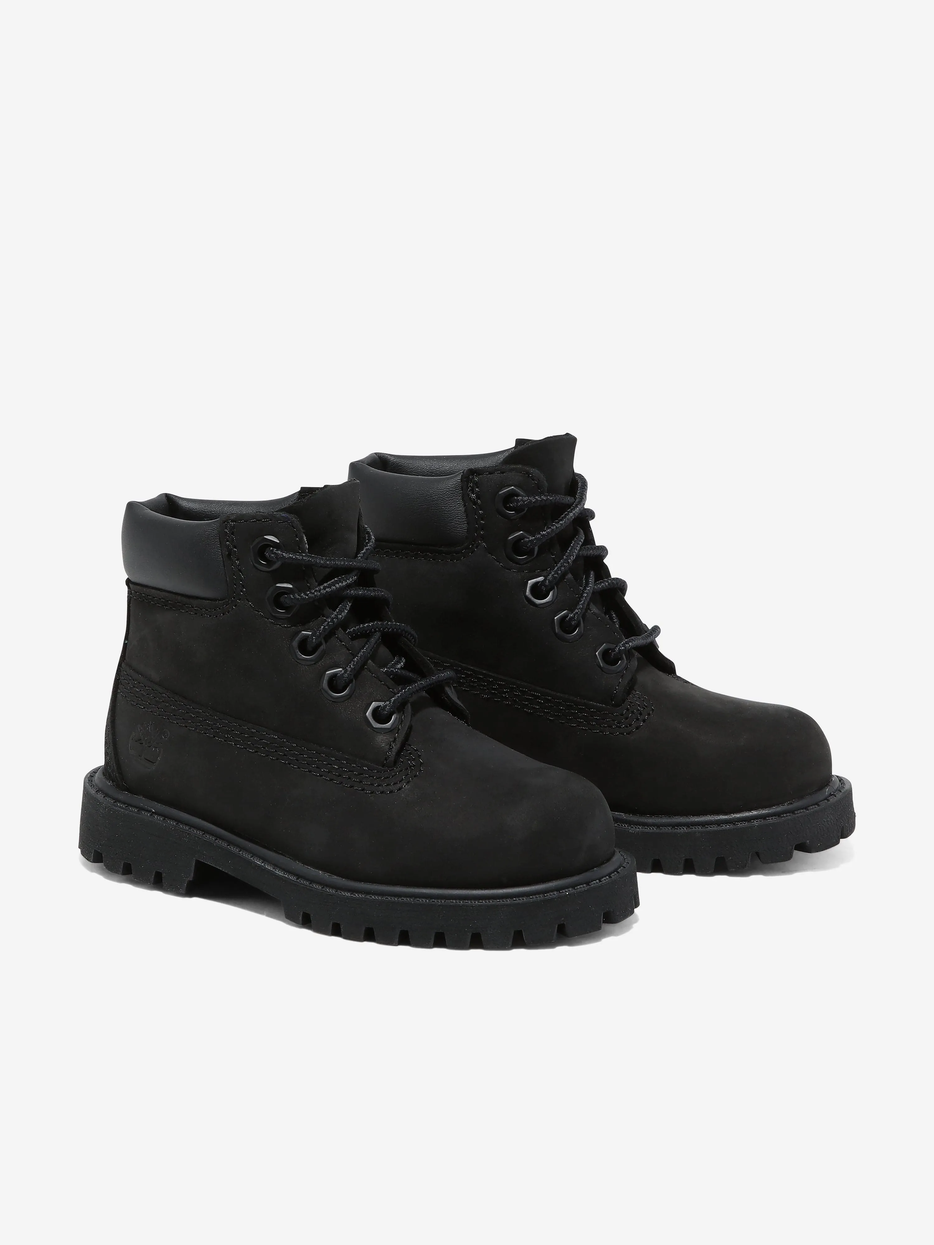 Timberland Kids 6-Zoll wasserdichte Schnürstiefel in Schwarz