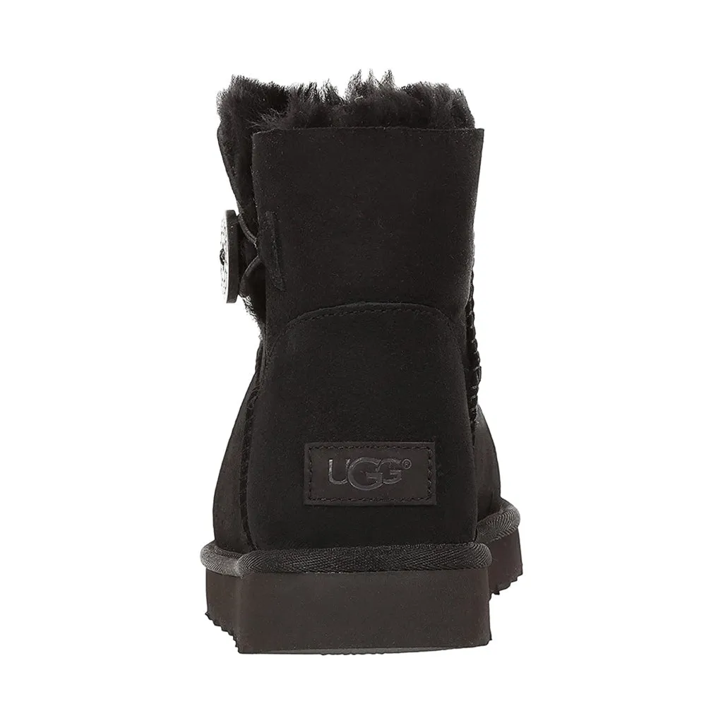 Ugg Mini Bailey Button II Wildleder Schaffell Damen Winterstiefel