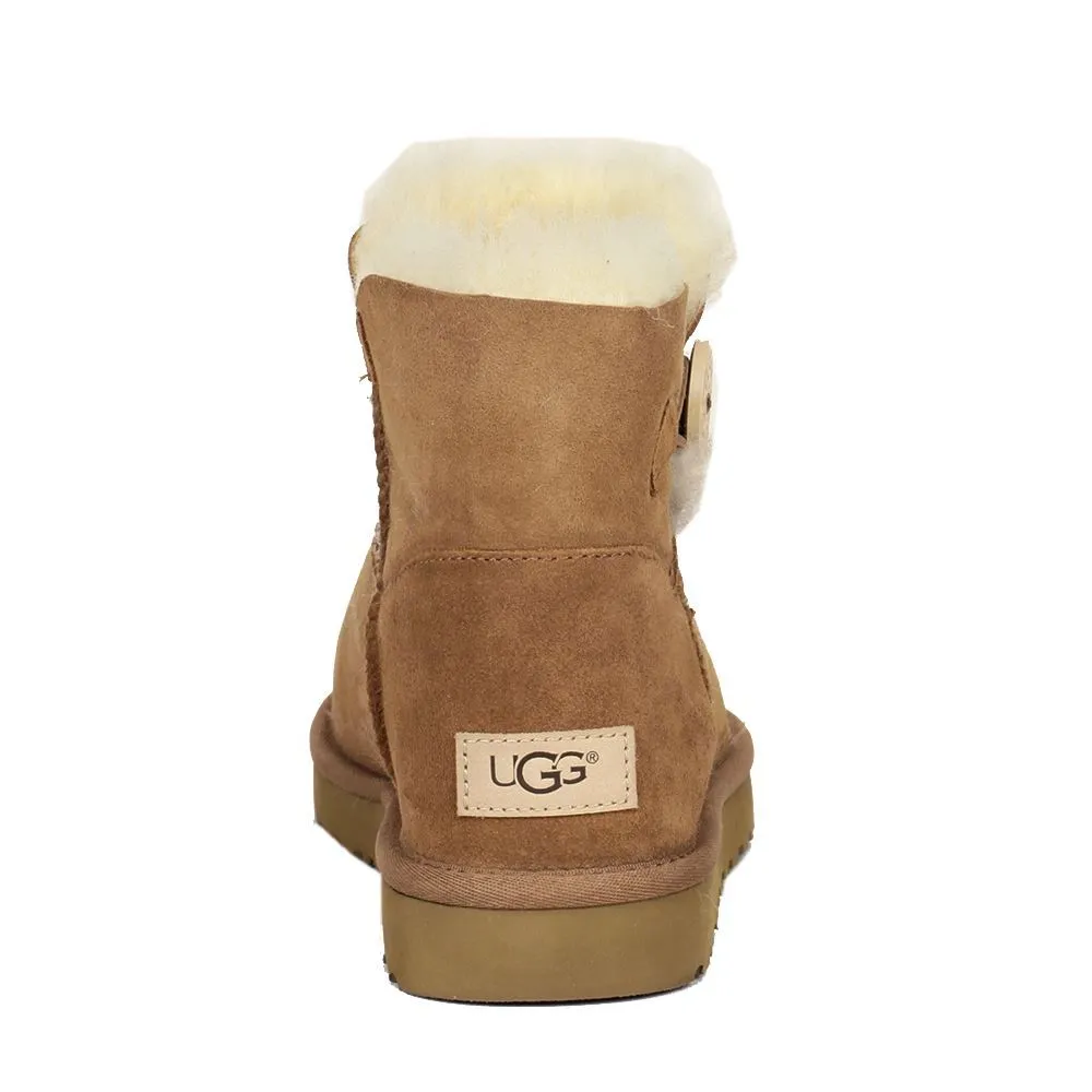 Ugg Mini Bailey Button II Wildleder Schaffell Damen Winterstiefel