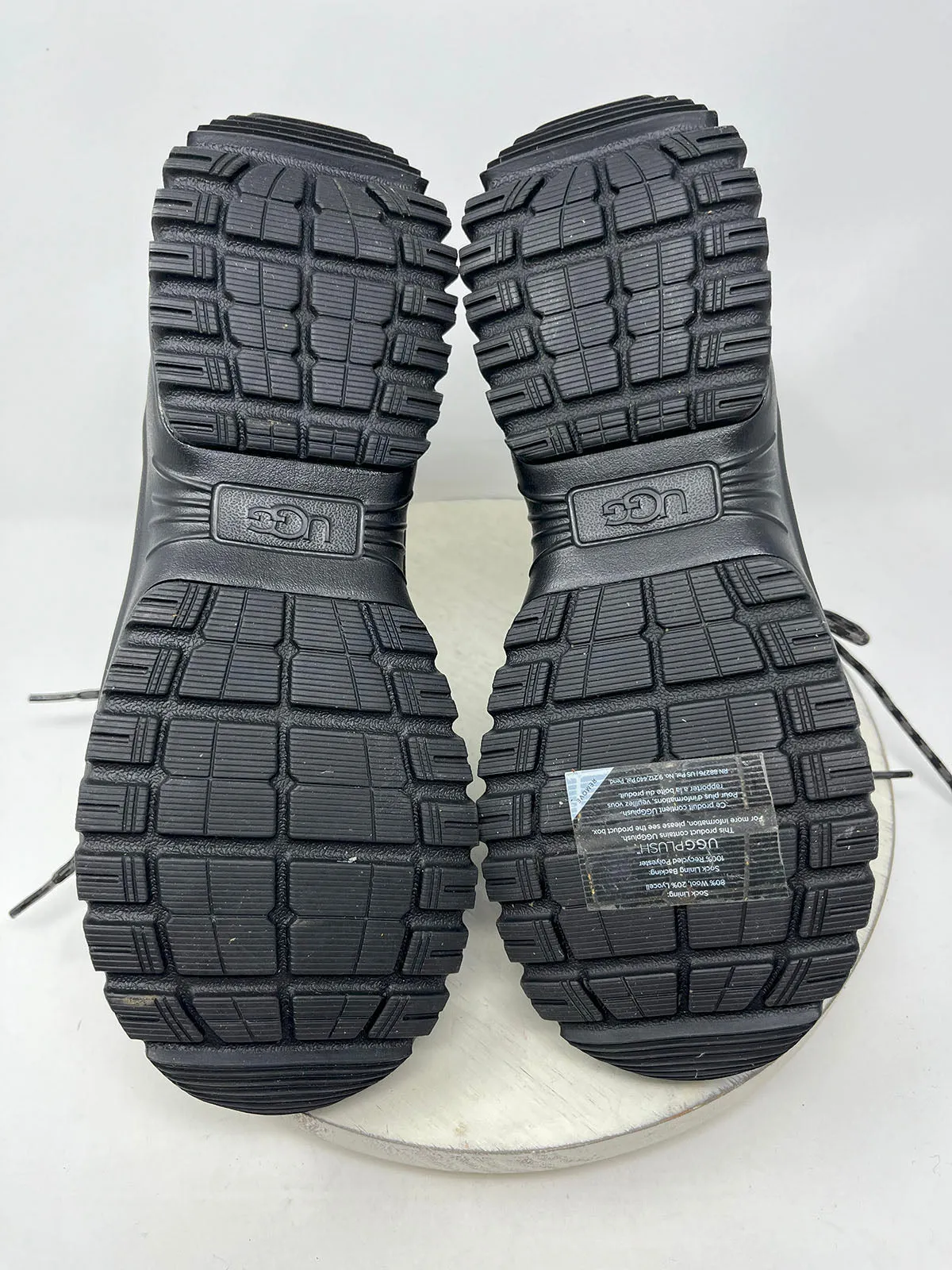 Ugg Größe 9 Graue & Schwarze Gestickte Winterstiefel NWOB
