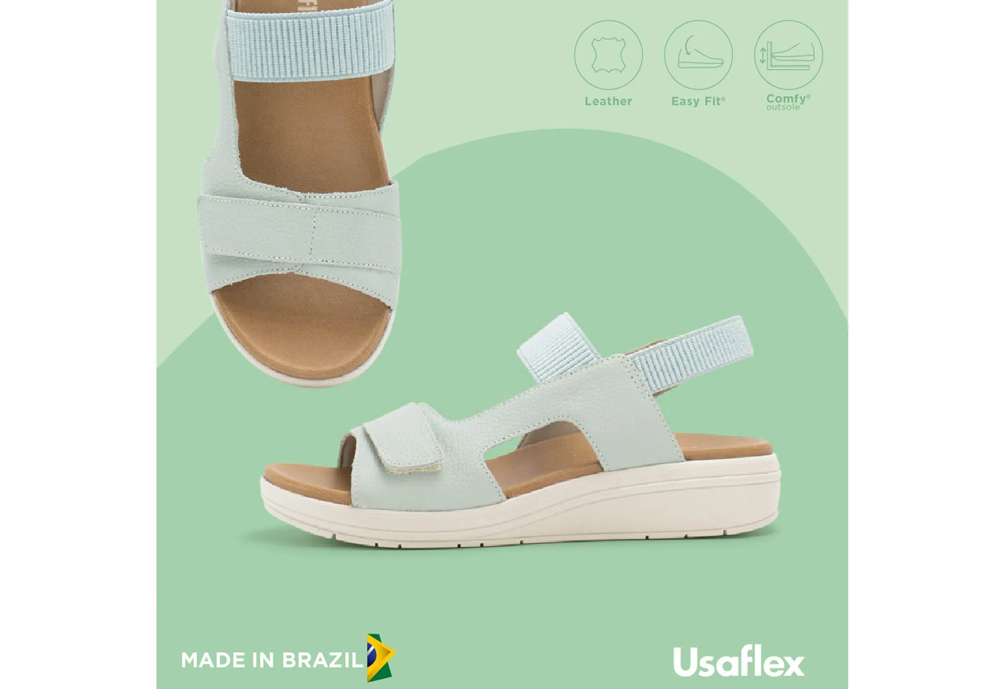 Usaflex Toka Damen Bequeme Ledersandalen Hergestellt In Brasilien Usaflex Schuhe