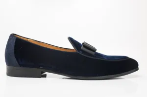Samt-Loafer im formellen Design in Marineblau