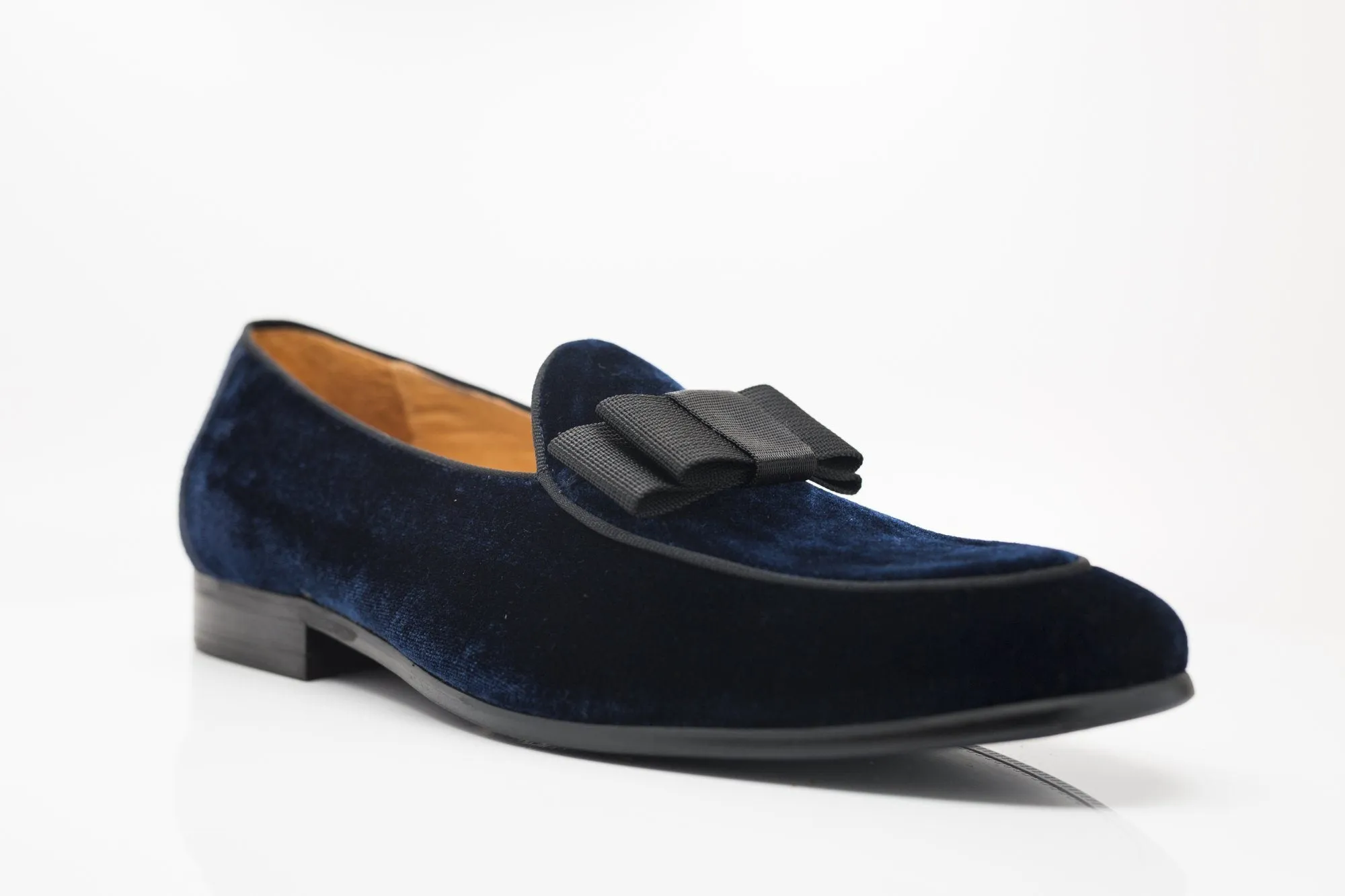 Samt-Loafer im formellen Design in Marineblau