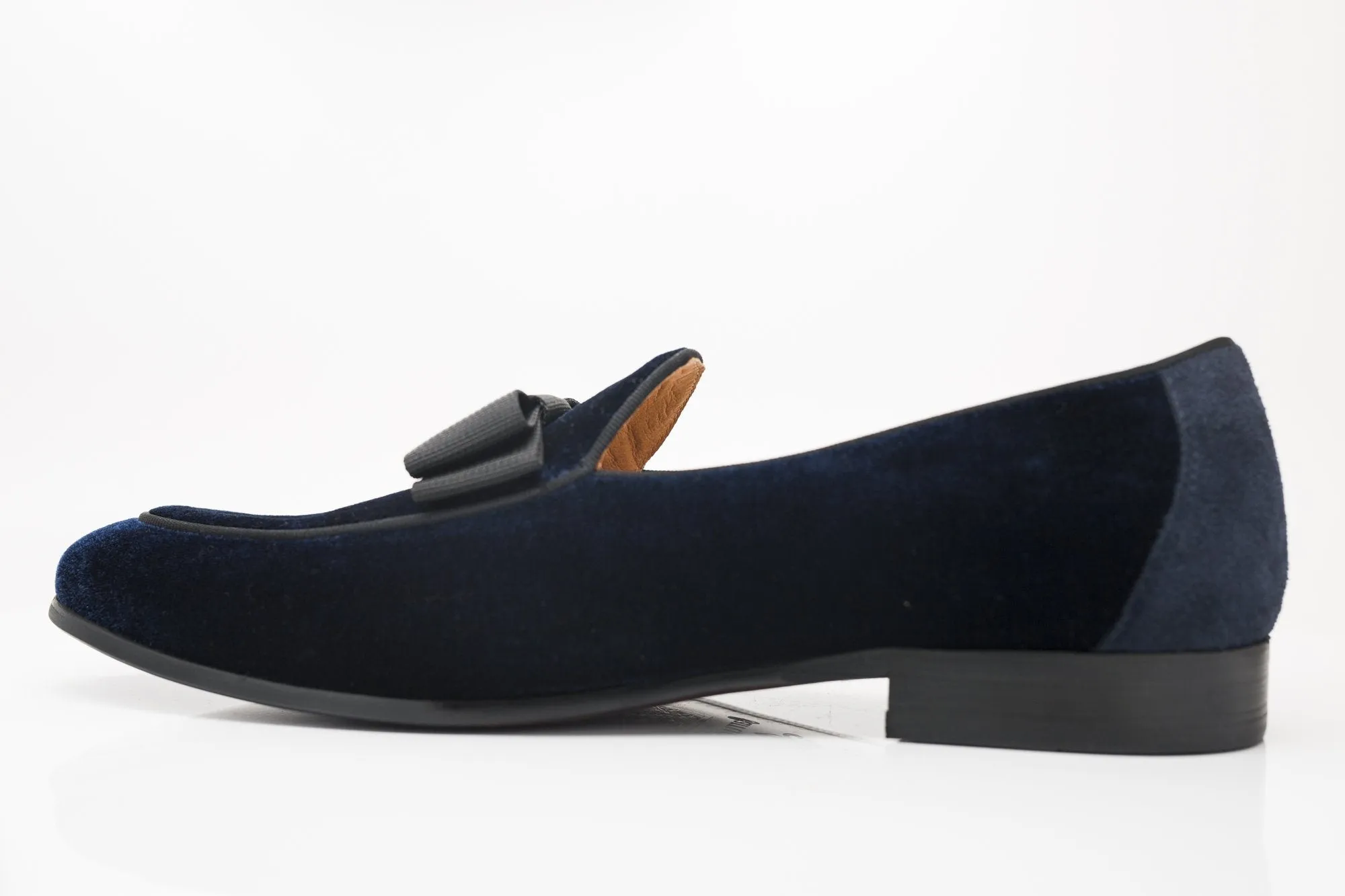 Samt-Loafer im formellen Design in Marineblau
