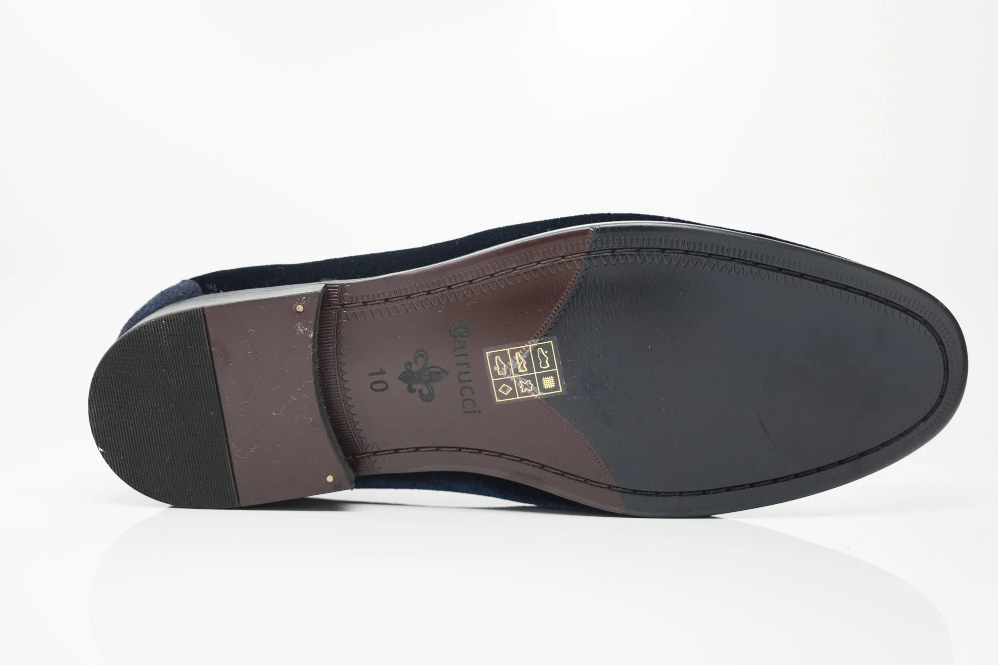 Samt-Loafer im formellen Design in Marineblau