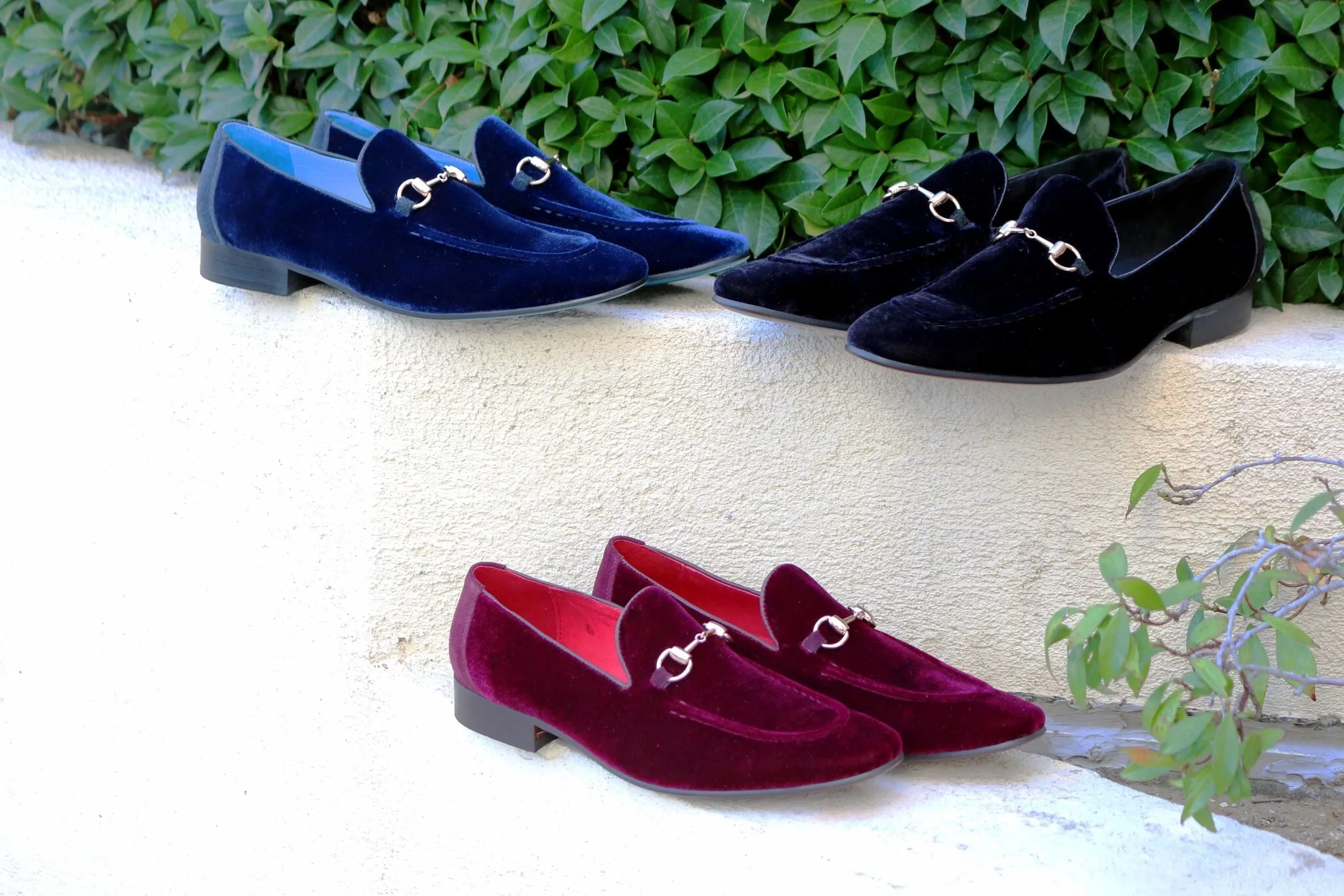 Samtschlupfer Loafer Schwarz