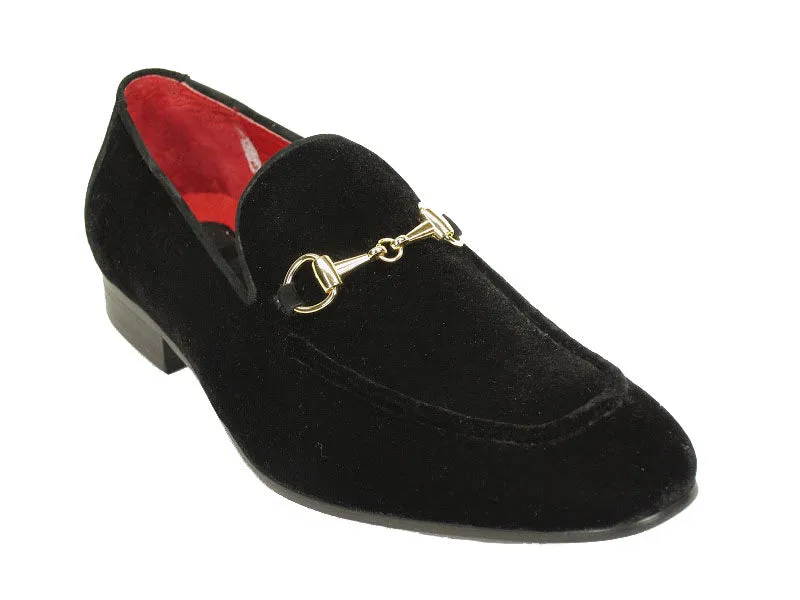 Samtschlupfer Loafer Schwarz