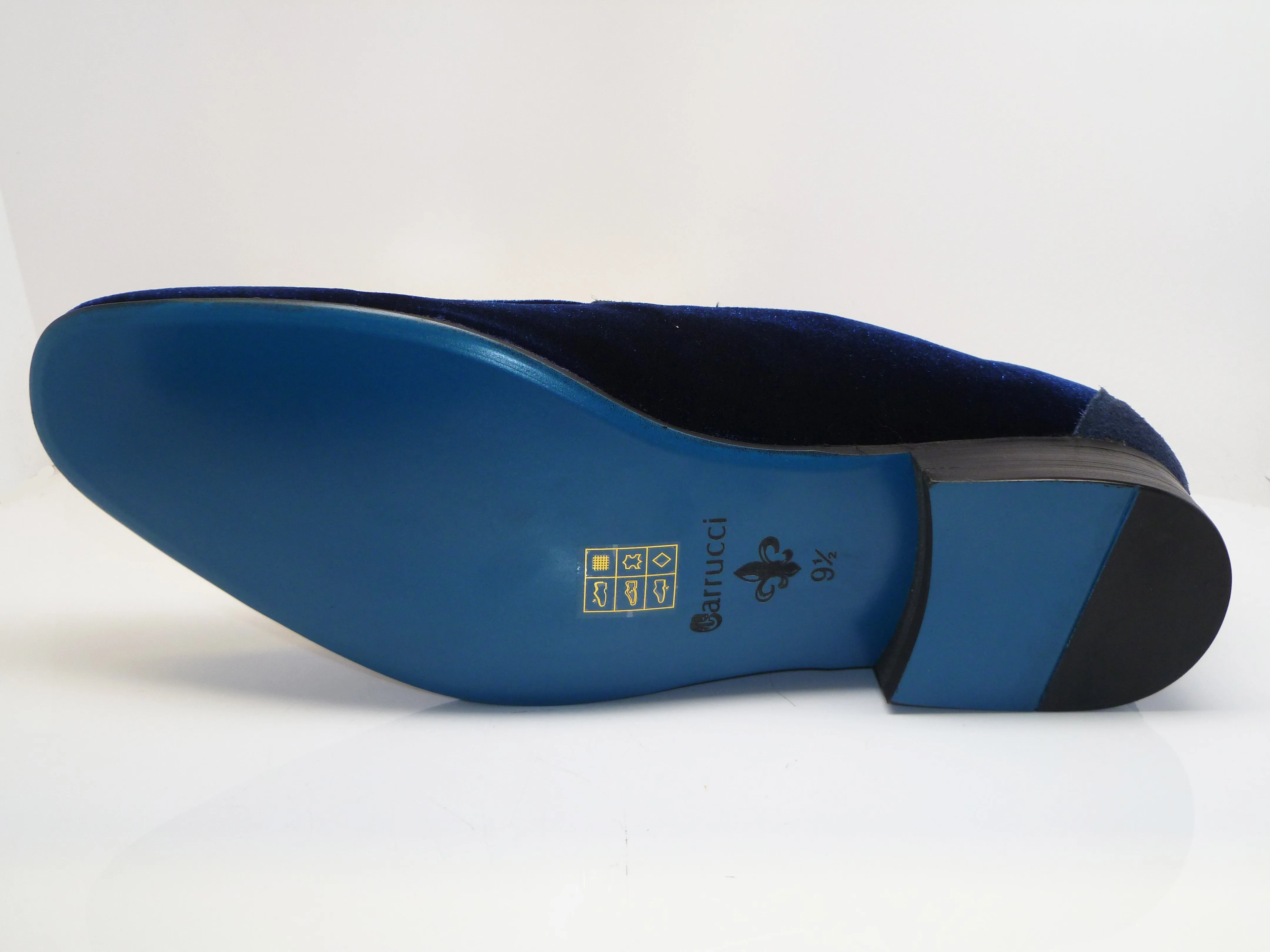 Samt-Slip-On Loafer Blau