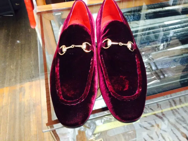 Samtschlupfer Loafer Burgunder