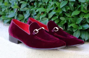 Samtschlupfer Loafer Burgunder
