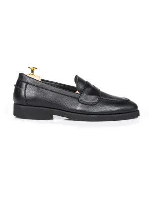Wayne Penny Loafer - Schwarz Wildleder (Kreppsohle)