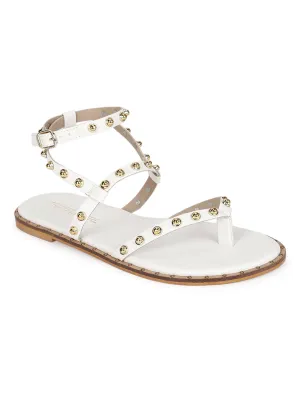 Weiße PU-Sandalen mit Nieten (TC-ST-1209-WHT)