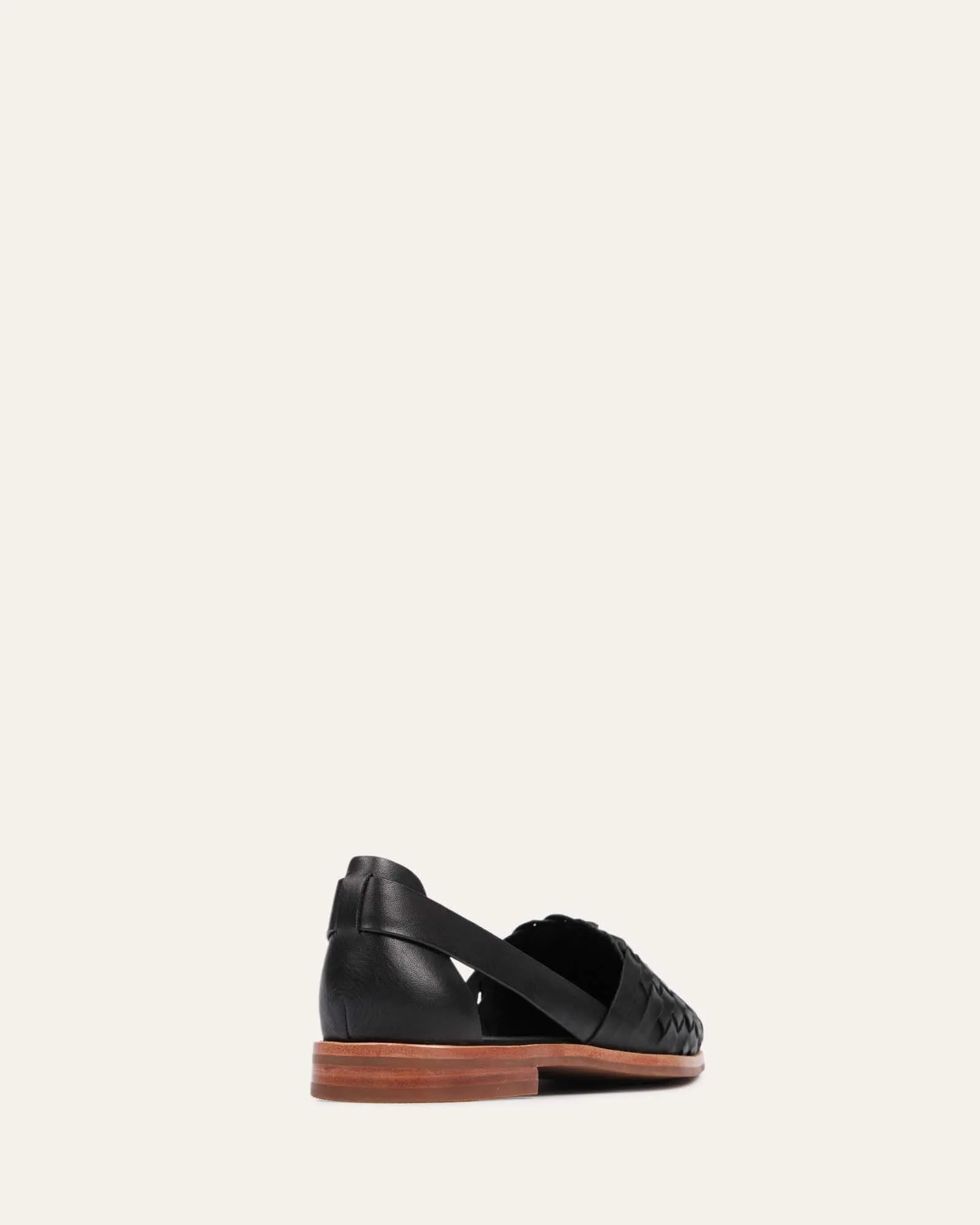 WISDOM CASUAL FLATS SCHWARZES LEDER