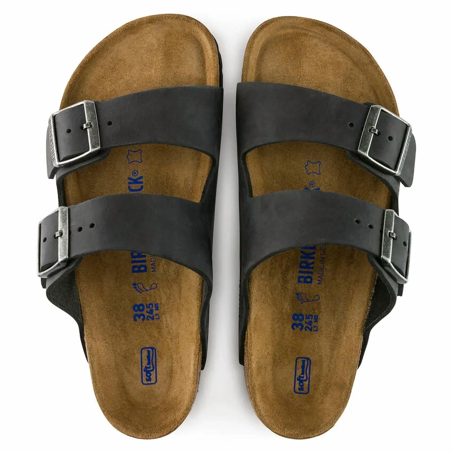Arizona Soft Footbed Sandale für Damen - Regular in schwarz geölt