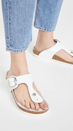 Frauen Gizeh Big Buckle Sandalen in Weiß