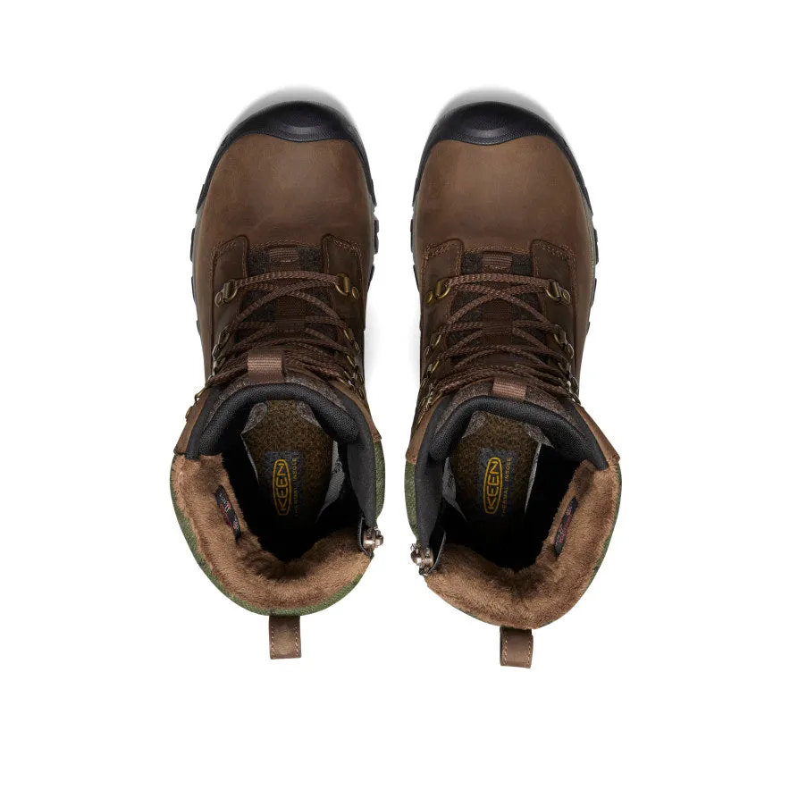 Damen Greta Stiefel wasserdicht hoch  |  Dunkle Erde/Grün kariert