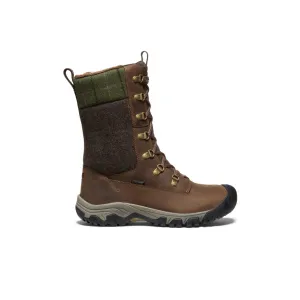 Damen Greta Stiefel wasserdicht hoch  |  Dunkle Erde/Grün kariert